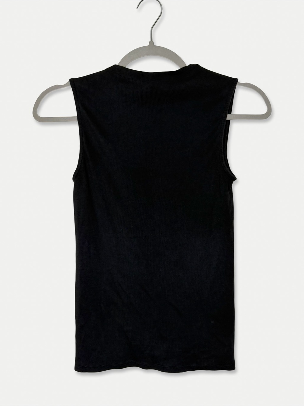 Everlane Black Ribbed Tank Top XS Pima Cotton Stretch Fitted Basic